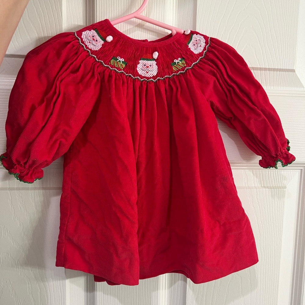 smocked Christmas dress - like new!